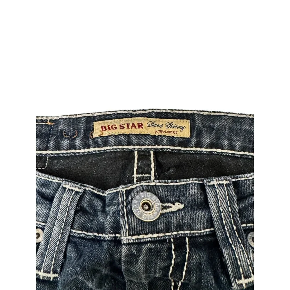 Big Star Sweet Skinny Ultra-Low Fit Womens Jeans 26R Medium Wash Stretch Denim - Picture 9 of 9
